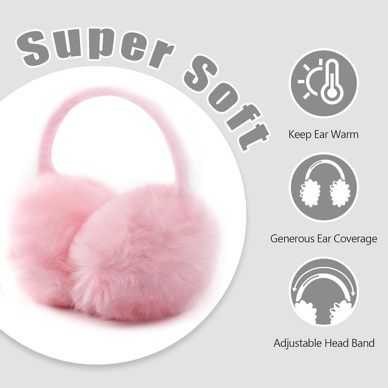 FSTEOE Winter Ear Muffs Women Warm Earmuff Girls Ear Warmers Soft Plush Outdoor Adjustable Ear Cover - Image 4